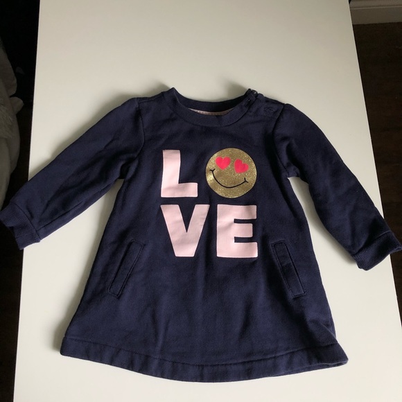 6-12M Girls: LOVE Sweater Dress - Picture 1 of 4